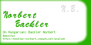 norbert backler business card